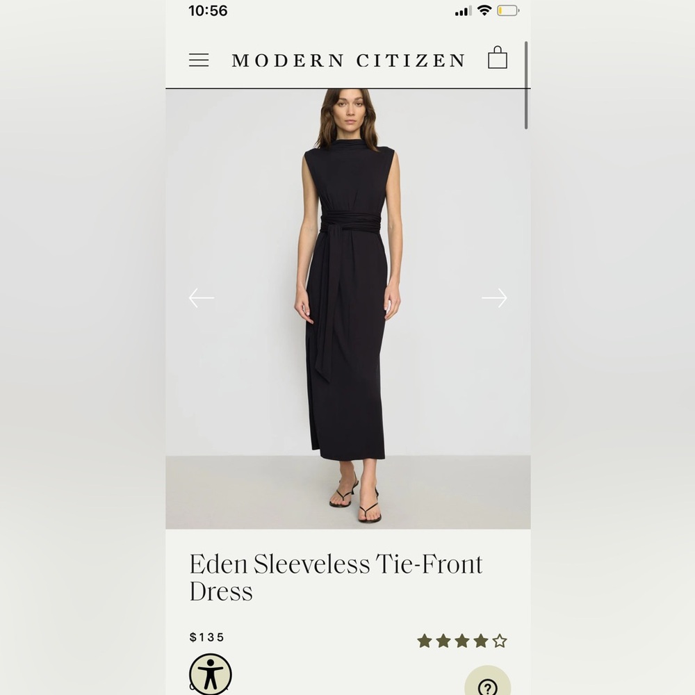 Modern Citizen Eden Sleeveless Sash Maxi Dress Size Medium